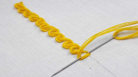 Basic scroll stitch embroidery tutorial for beginner/Dian crafts