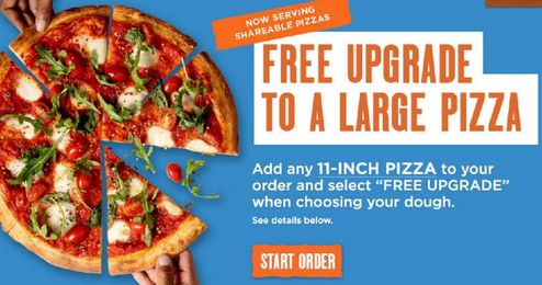 Free Upgrade To A Large Pizza