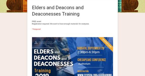 Elders and Deacons and Deaconesses Training