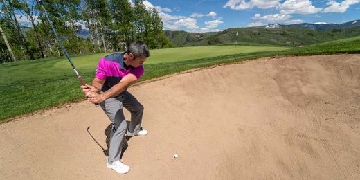 Ground your club in the sand for this drill