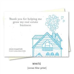 Thank you cards for realtors with house and hearts