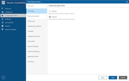 How to Use Restore Plans and Failover Plans in VAO v2