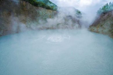 You can trek to a boiling lake in the Caribbean