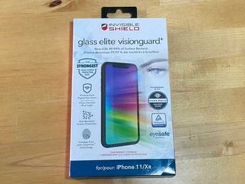 This screen protector protects your phone and your eyes and kills bacteria