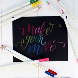 Learn Bounce Lettering Using Irojiten Colored Pencils