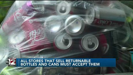 All stores that sell returnable bottles and cans must now accept them