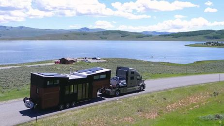 Tiny House-Towing Semi Includes Space For A Second Car