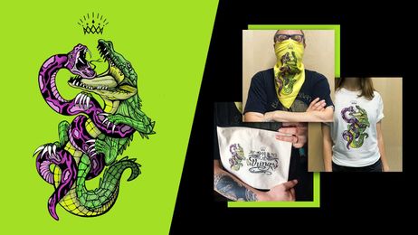 Turning downtime artwork into T-Shirts, totes, pouches, and bandanas