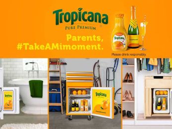 Tropicana hides mimosas in secret fridges to give busy parents a break