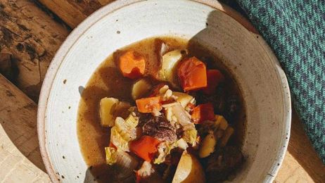 Green chile stew with a twist