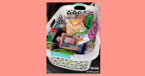 The secret to the easiest grocery shopping experience is … laundry baskets?