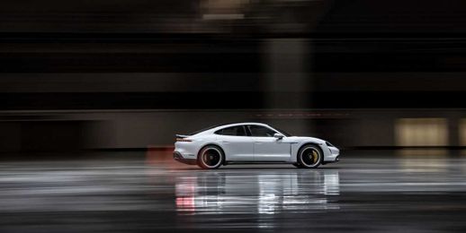 You'll Never Believe How Fast This Taycan Goes Inside a Convention Center