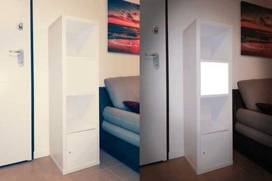 How to add lighting to a KALLAX cube shelf