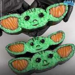 This chef creates a Baby Yoda sushi roll and it looks too cute to eat!