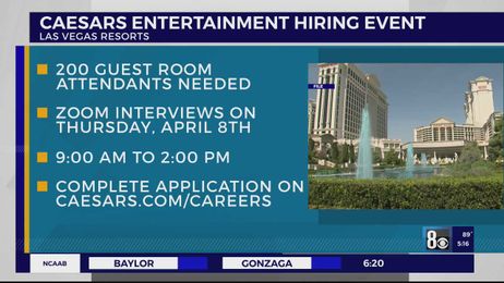 Caesars Entertainment looking to hire 200 guest room attendants