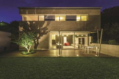 Exterior lighting can add ambiance to a property