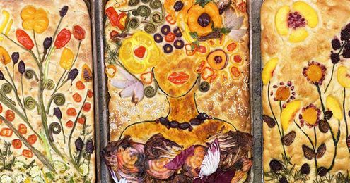 Turn homemade focaccia into a work of art with edible decorations