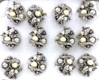 Wholesale Snake and Pearls Rings by the Dozen