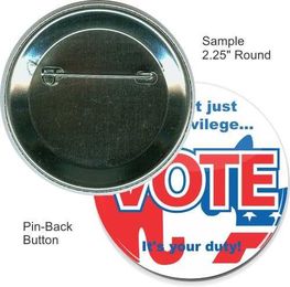 Pin-back 2 1/4 Inch Round Button