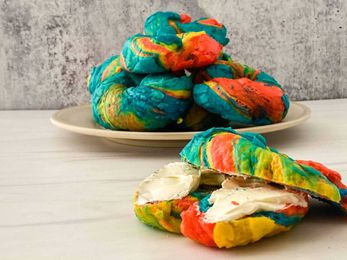 How To Make The Grooviest Rainbow Bagels