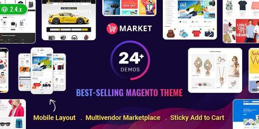 Premium Responsive Magento 2 and 1.9 Store Theme with Mobile-Specific Layout (24 HomePages)