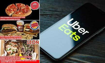 Uber Eats customers can see how calorific favourite burgers are