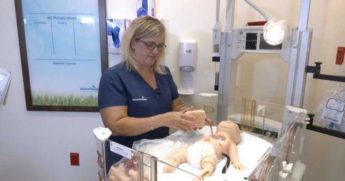 AdventHealth nurses learn life-saving skills using a state-of-the-art doll