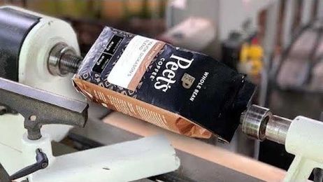 Woodworker Turns Coffee Beans Into a Coffee Mug