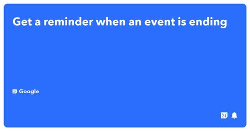 Get a reminder when an event is ending