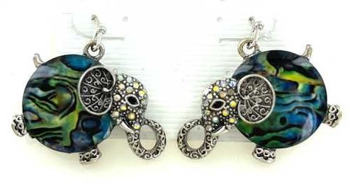 Wholesale Abalone Elephant Fashion Earrings