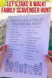 Let's Take a Walk! Family Scavenger Hunt Printable