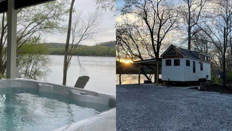 Rent this tiny home with skylights to view the stars along the Ohio River