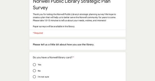 Norwell Public Library Strategic Plan Survey
