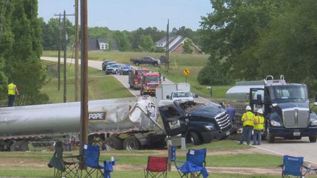 'That's how fast life can change': Little Mountain resident reacts to gasoline truck flipping through her yard